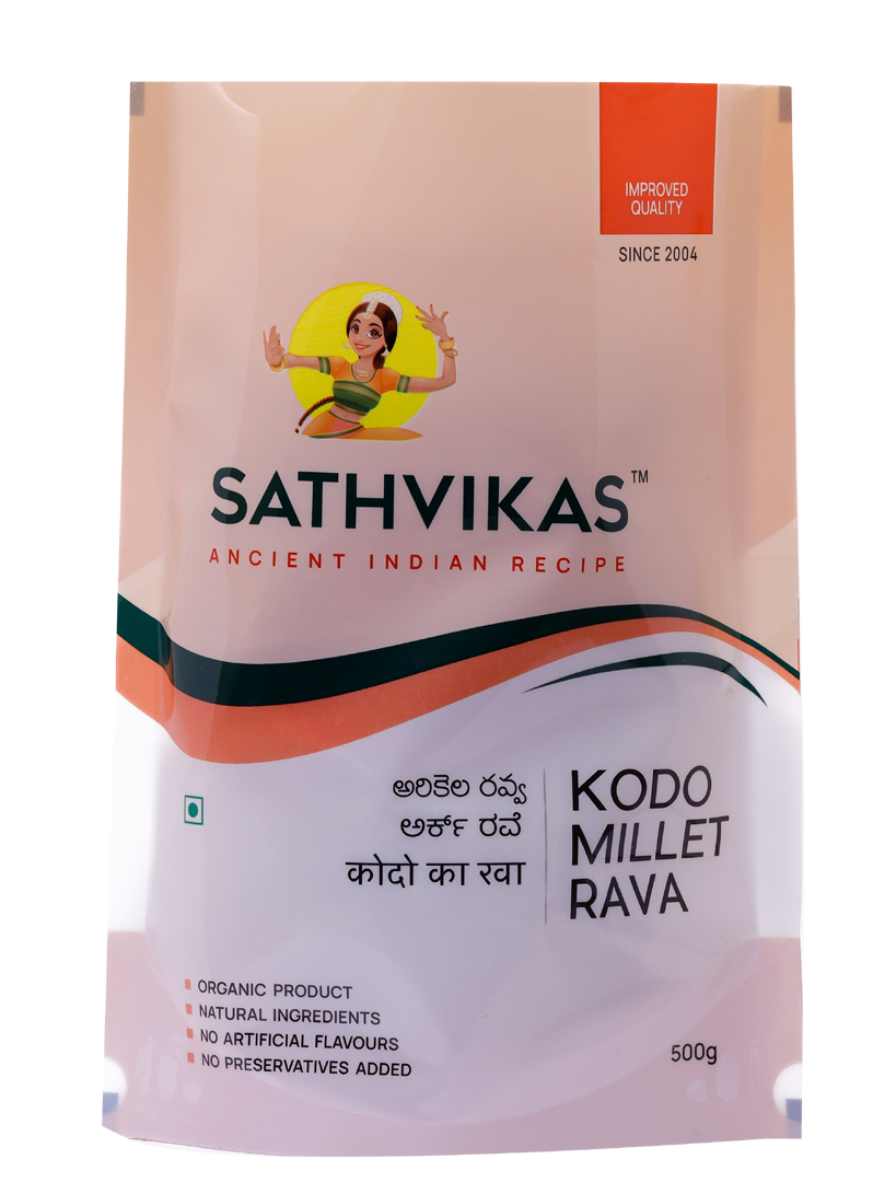 Sathvikas Arikalu / Kodo Millet Ravva (500 grams) Pack Of 1.